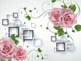 玫瑰花背景墙