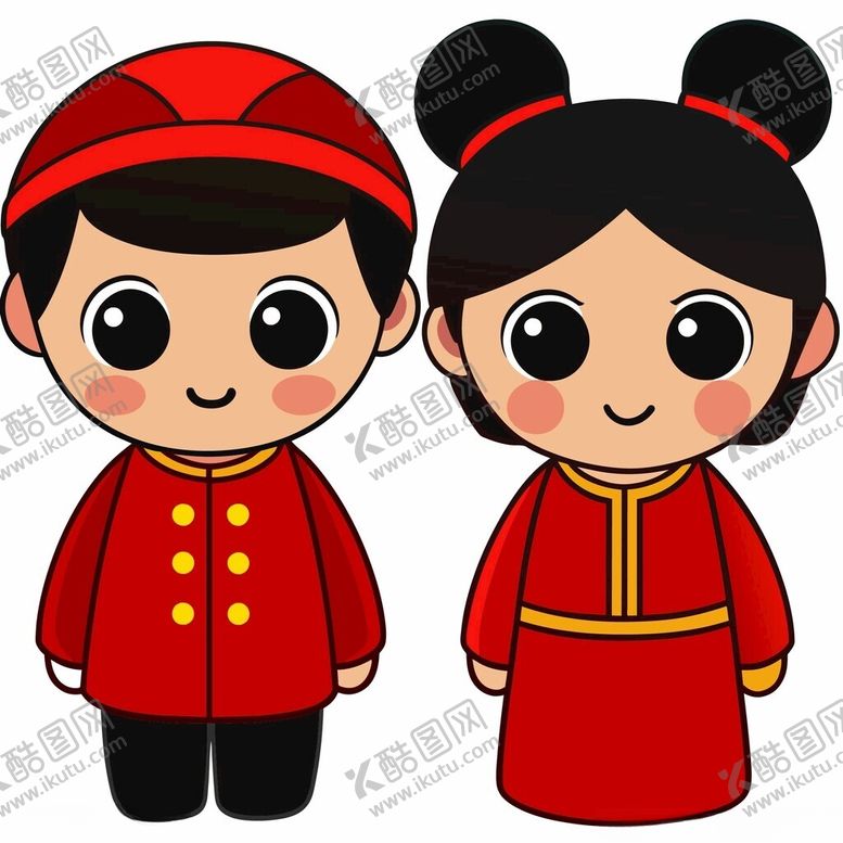 编号：42268102161235579108【酷图网】源文件下载-简约卡通婚礼人物