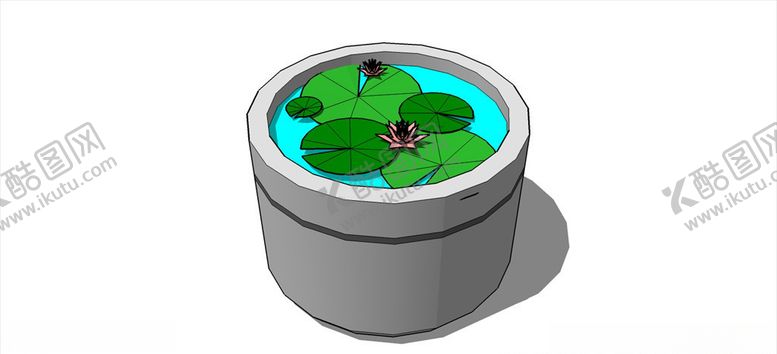 编号：44875010191155539481【酷图网】源文件下载-种荷花的水缸小花坛木花坛