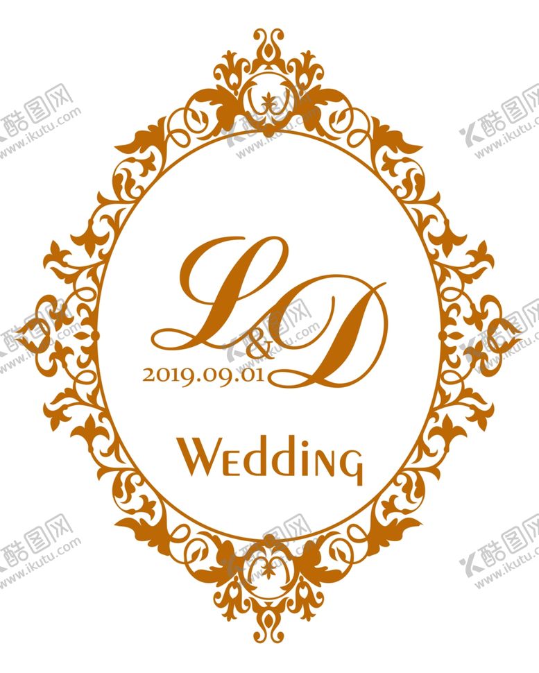 编号：43104710250750229542【酷图网】源文件下载-欧式花纹婚礼logo