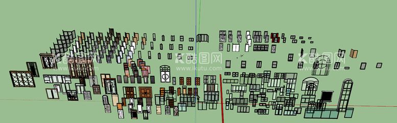 编号：56802712011523542859【酷图网】源文件下载-SU 草图大师模型门窗3d