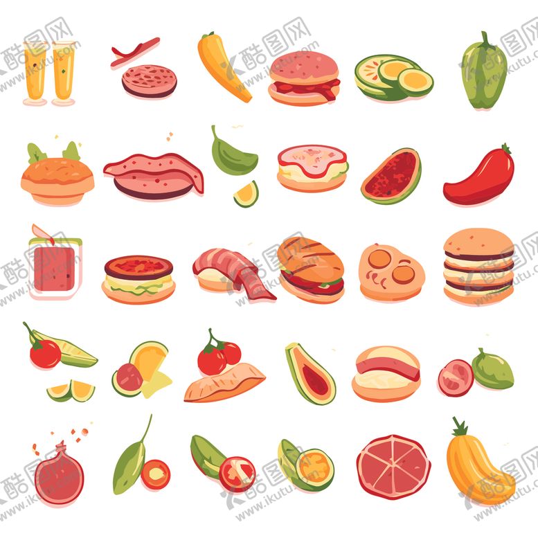 编号：67064210251735006725【酷图网】源文件下载-卡通食物插画