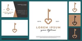 心形钥匙标志设计展示