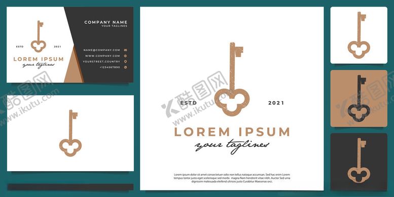 编号：30090211212037241357【酷图网】源文件下载-心形钥匙标志设计展示