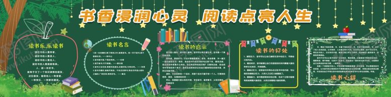 编号：53923804060310184336【酷图网】源文件下载-书香浸润心灵黑板报