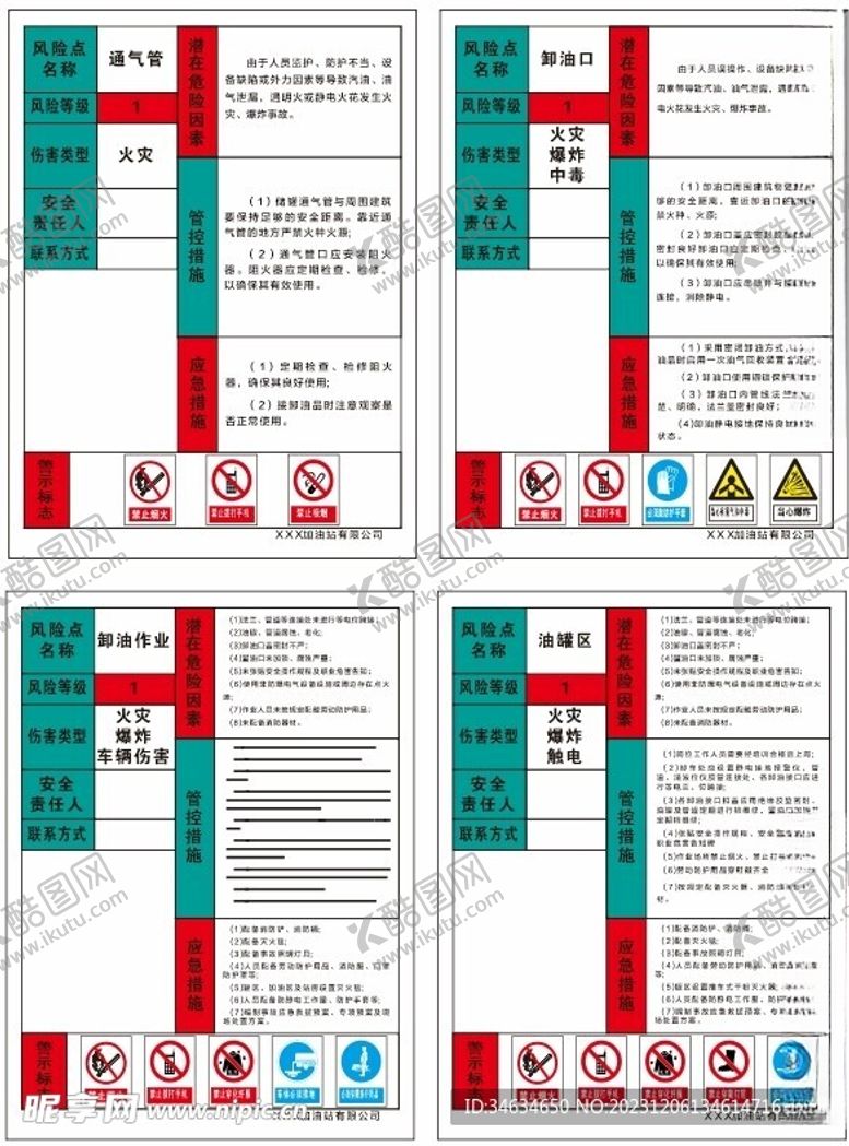 编号：49434212130840238049【酷图网】源文件下载-加油站风险告知牌