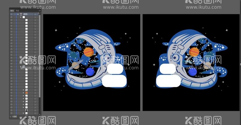 编号：03679510011730128407【酷图网】源文件下载-手绘卡通怪物吞噬星空矢量图案