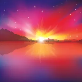 唯美海报背景风景日出极光素材