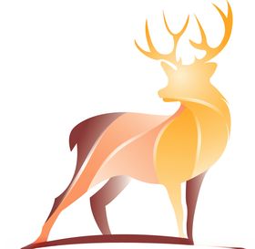 麋鹿动物剪影3d图标标志
