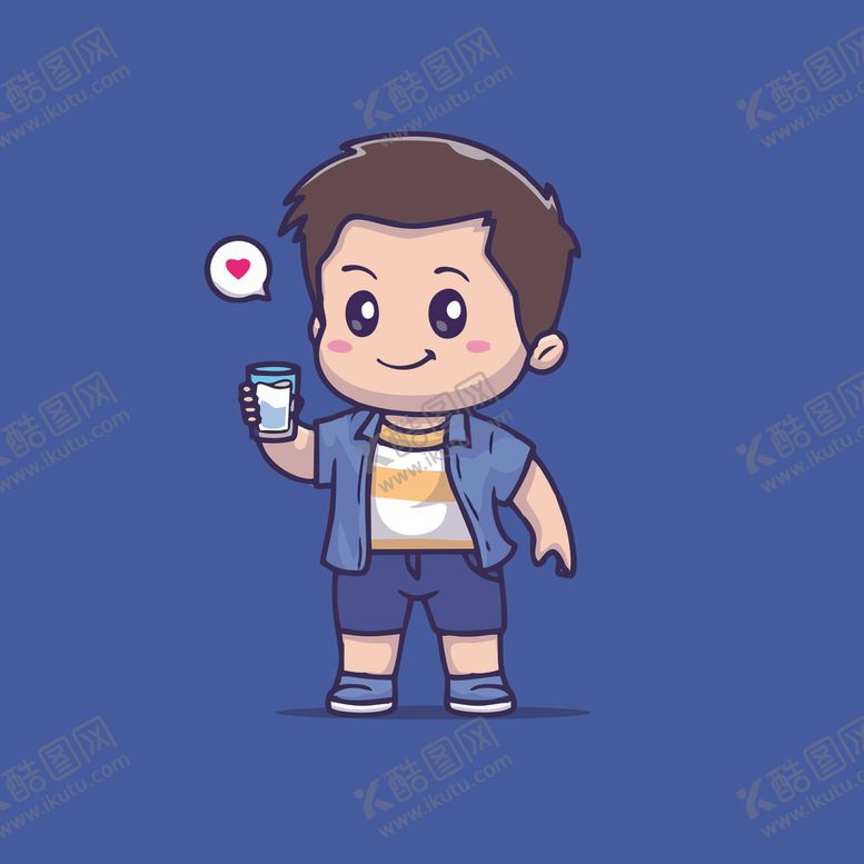 编号：30281402121103414162【酷图网】源文件下载-可爱干杯喝酒男卡通矢量儿童插画