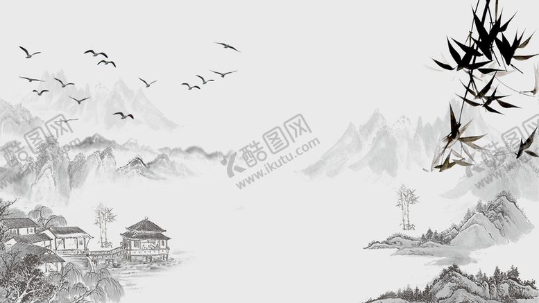 编号：64185209180019230721【酷图网】源文件下载-古风山水画海报