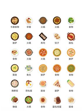 美食图标食品图标餐饮图标