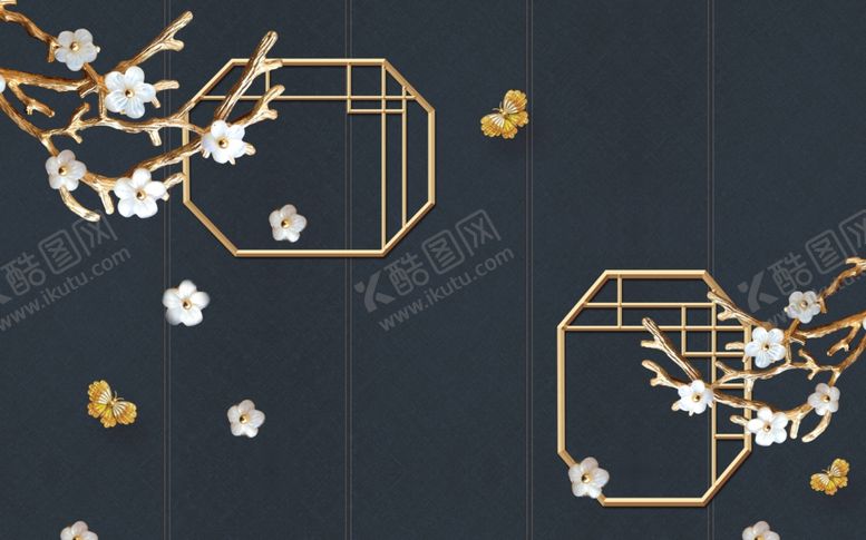 编号：41942004042329083826【酷图网】源文件下载-中式格栅背景墙