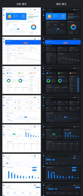 后台浅色暗黑主题整套管理系统