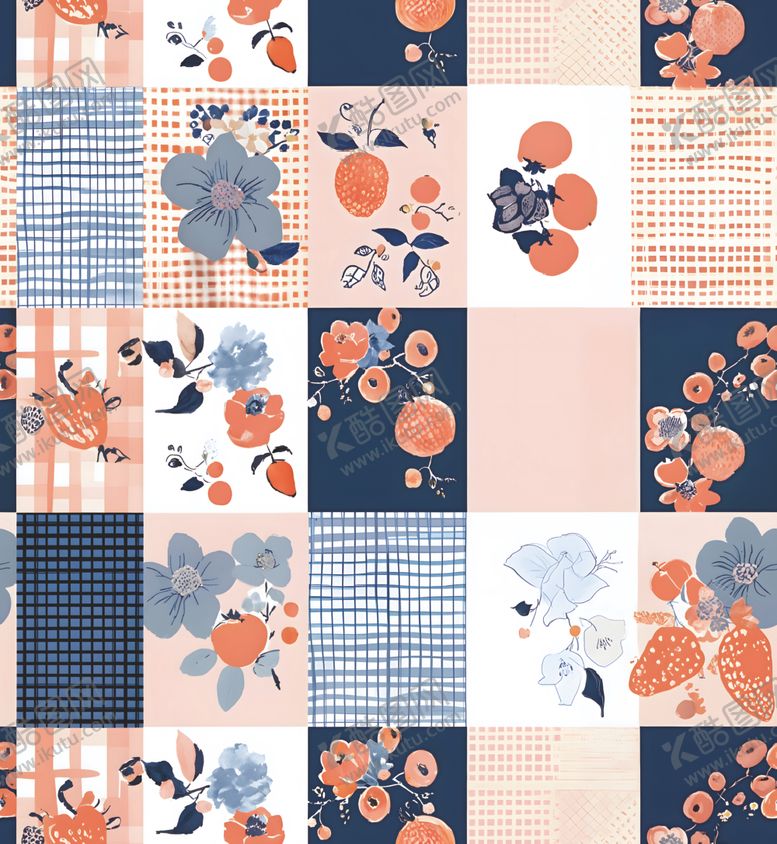 编号：59031909270453211360【酷图网】源文件下载-匹印数码格子花卉