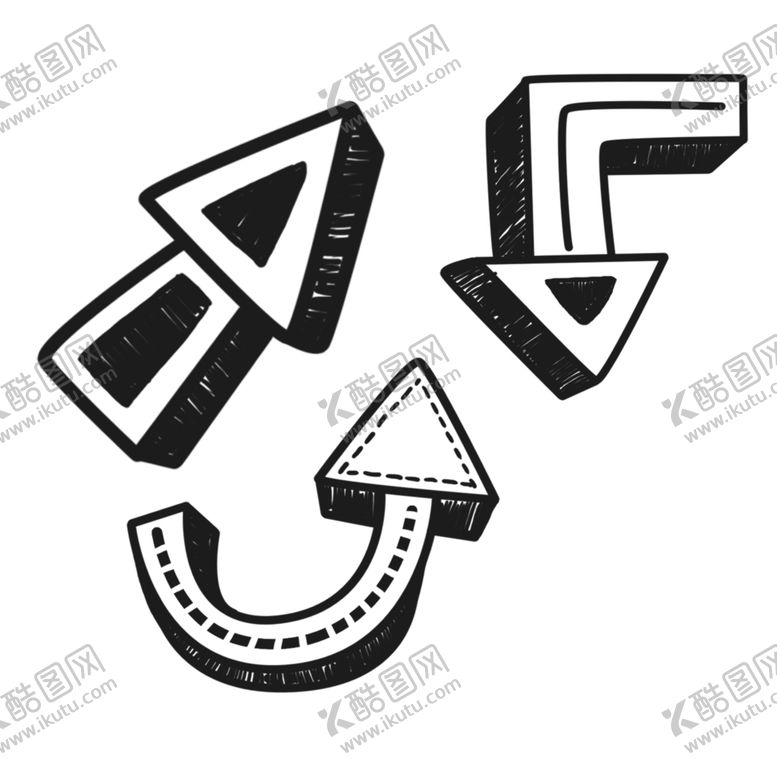 编号：30073003132333537165【酷图网】源文件下载-箭头插画