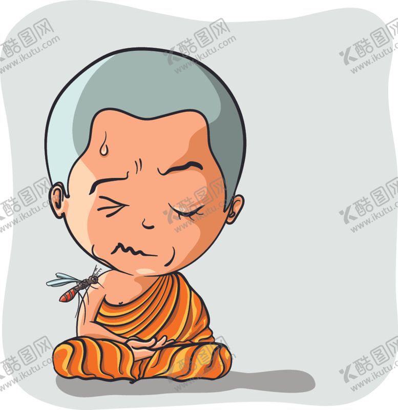 编号：20711003150051159282【酷图网】源文件下载-手绘可爱和尚