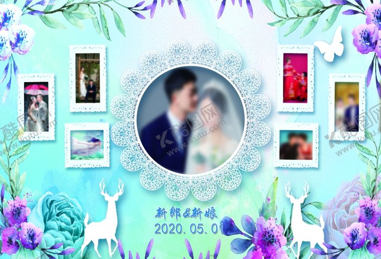 编号：50236210231048306822【酷图网】源文件下载-麋鹿婚礼背景