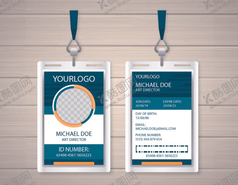 编号：19202609251106487610【酷图网】源文件下载-工作证工牌吊牌图片