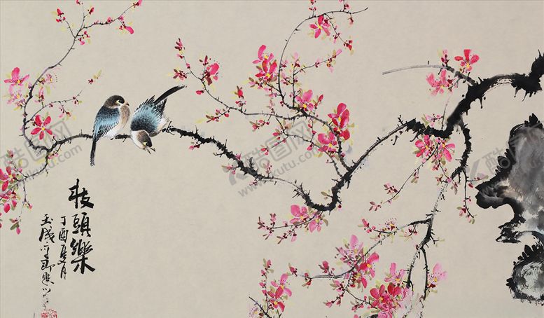 编号：21925805081746272269【酷图网】源文件下载-花鸟画背景墙