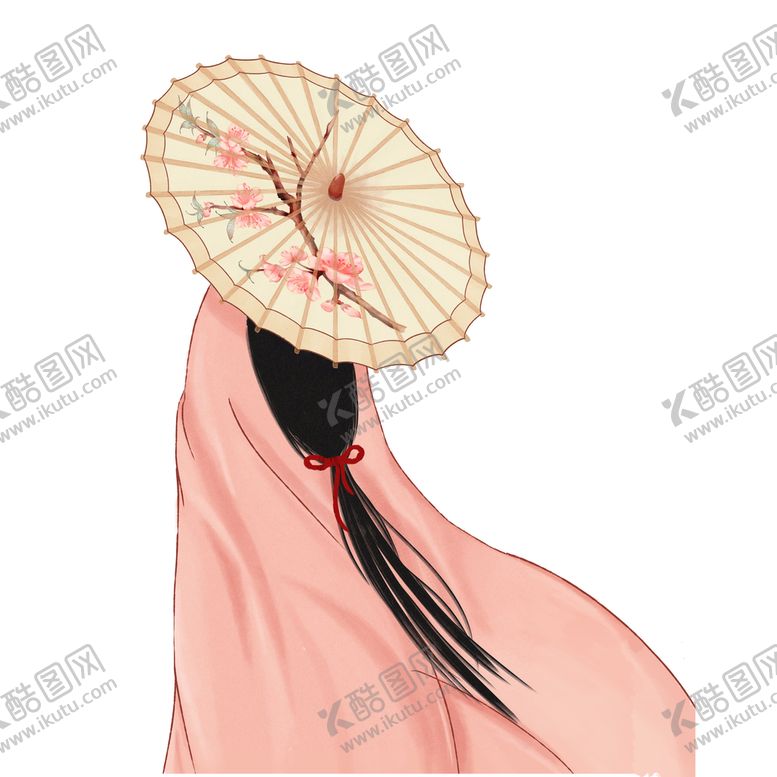 编号：87124609190933306087【酷图网】源文件下载-古风油纸伞粉色桃花中国风人物