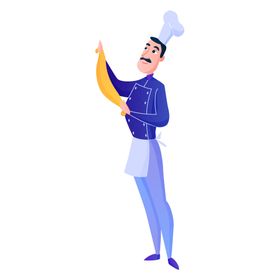 厨师做饭卡通人物烹制职业