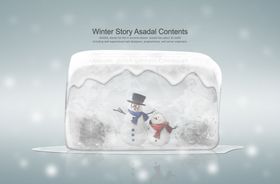 雪人可爱唯美浪漫清新雪天场景