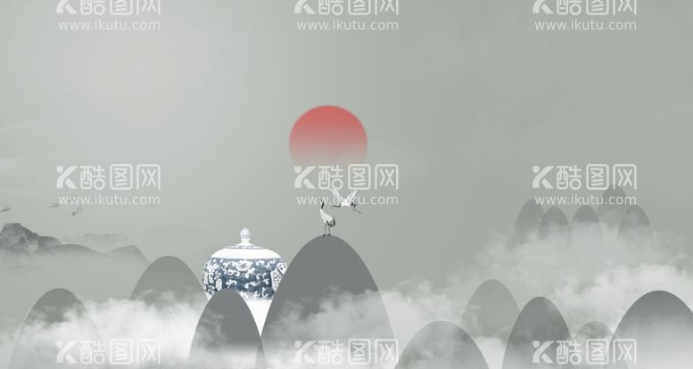 编号：83507912160946288318【酷图网】源文件下载-水墨山水花画