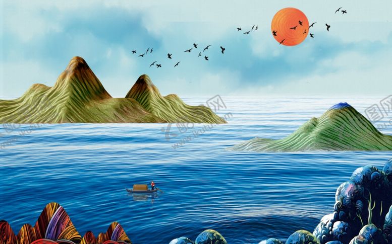 编号：24953810111639153694【酷图网】源文件下载-山水画水墨山水画意境山水画