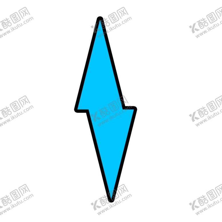编号：87432410091630136856【酷图网】源文件下载-黑色描边蓝色闪电图标