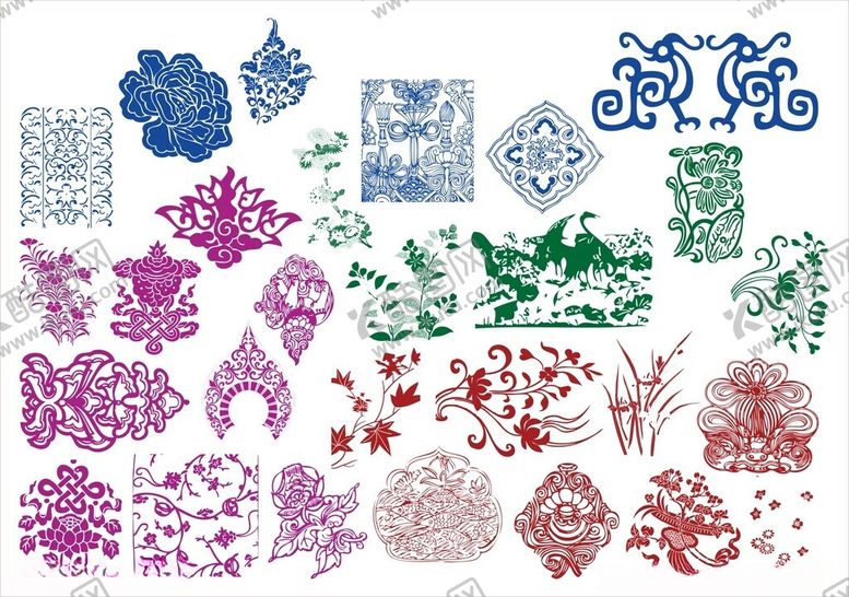 编号：43081811021430479645【酷图网】源文件下载-花纹花边传统图案装饰雕花