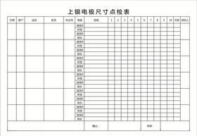 尺寸检点表