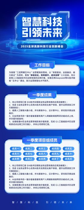 峰会人工智能科技海报长图易拉宝