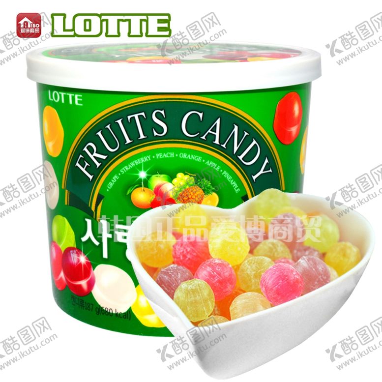 编号：88723510060828197296【酷图网】源文件下载-韩国乐天爱心球糖水果糖