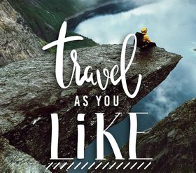 创意悬崖风景旅行海报矢量图