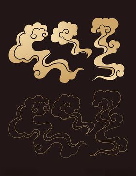 矢量中式中国风创意古典山纹云纹