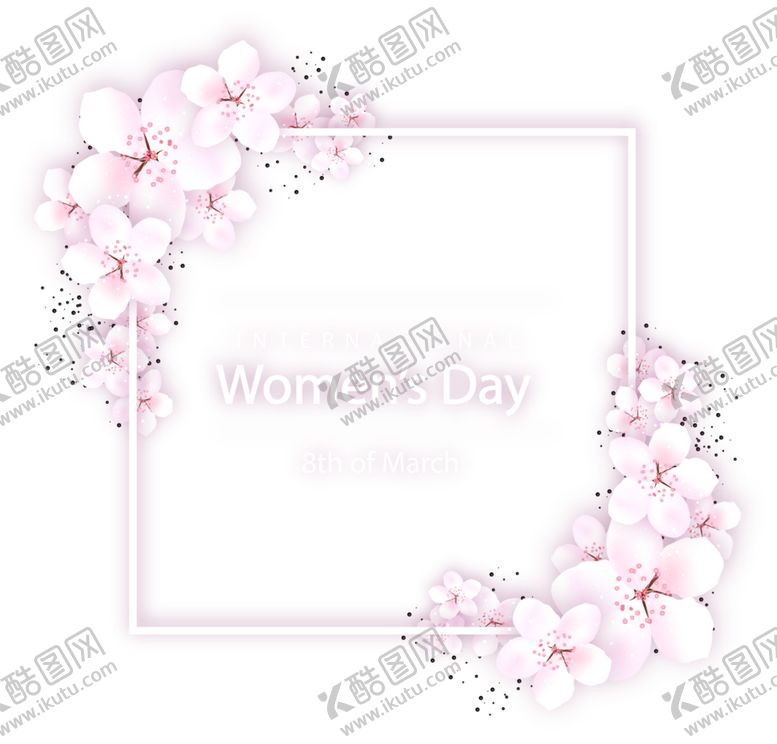 编号：98815112091728408232【酷图网】源文件下载-妇女节粉色花朵装饰