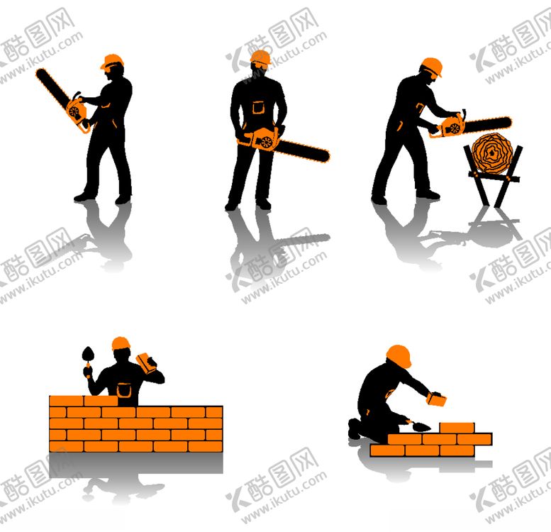 编号：66208806181413335134【酷图网】源文件下载-工人剪影矢量素材