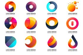 多彩创意几何图形标志集合