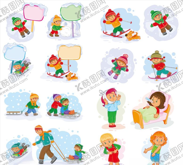 编号：33242810300656421291【酷图网】源文件下载-儿童滑雪运动