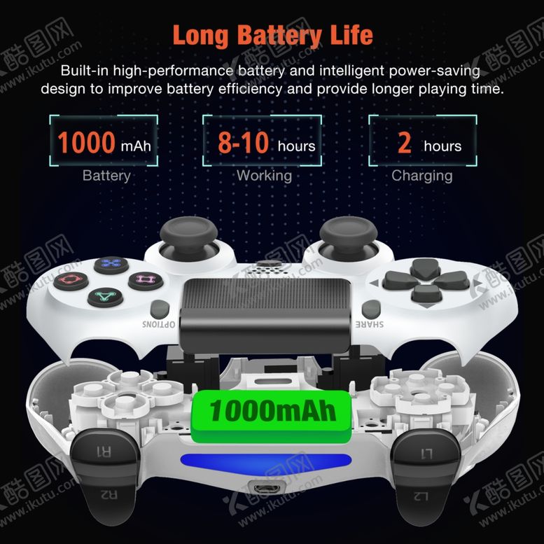 编号：88713305181048315090【酷图网】源文件下载-PS4无线手柄白色手柄电池