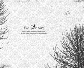 树叶树枝手绘风格背景