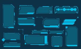 科技感蓝色界面元素集合