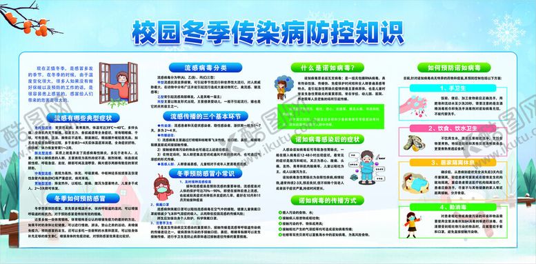 编号：26104011151408197618【酷图网】源文件下载-校园冬季传染病预防知识