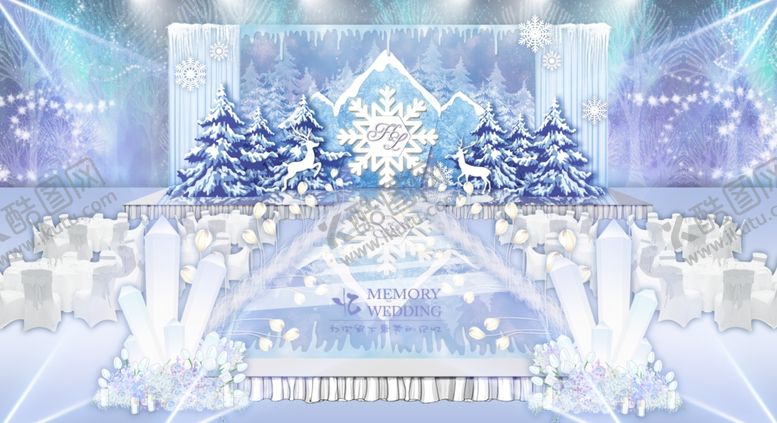 编号：65046110271007113911【酷图网】源文件下载-蓝色冰雪婚礼
