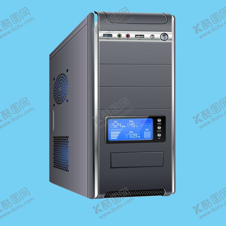 编号：71659810182143087955【酷图网】源文件下载-带液晶显示屏的电脑主机箱