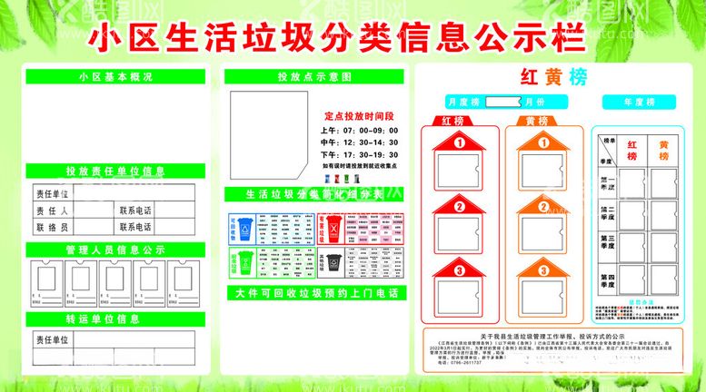 编号：95624312101031402171【酷图网】源文件下载-垃圾分类信息公示栏