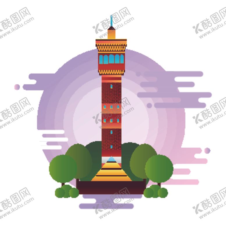 编号：19874009211240035607【酷图网】源文件下载-创意城市地标建筑物插画