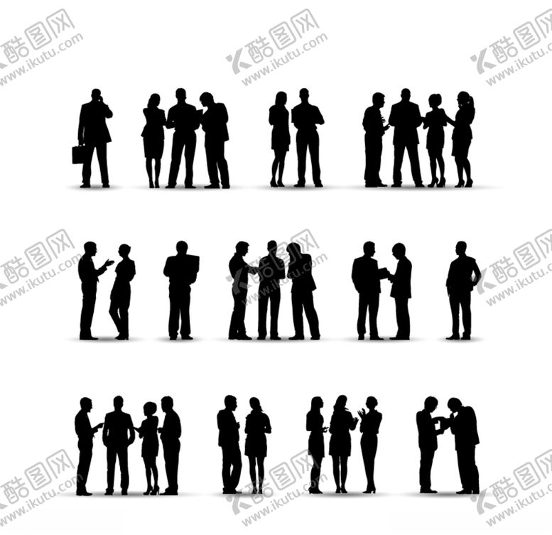 编号：90120310111638107897【酷图网】源文件下载-商务人物剪影