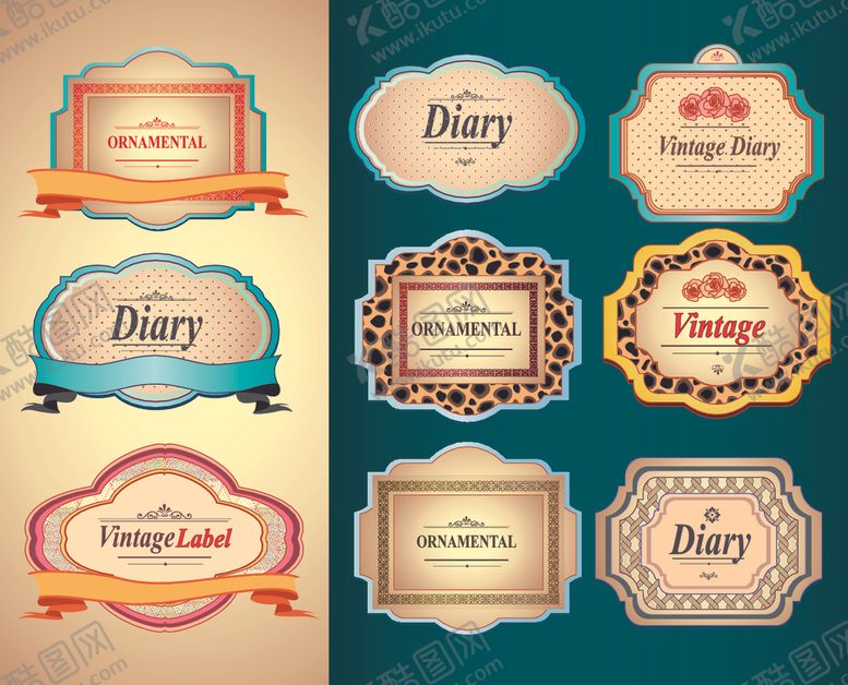编号：78724710220627376340【酷图网】源文件下载-复古精美标签集合